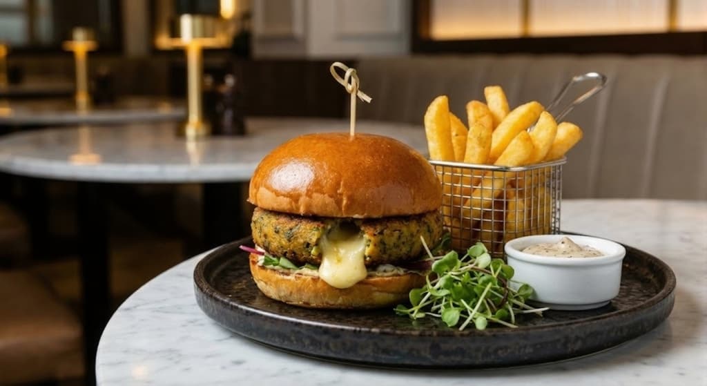 Cheese-Stuffed Veg Burger